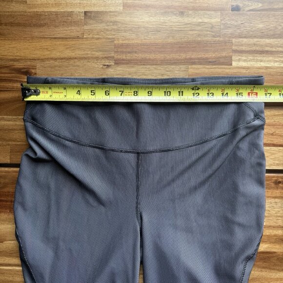 Lululemon Base Pace High Rise Tight Leggings 24" Gray Black Ribbed Sz 14 Pocket - Picture 9 of 14